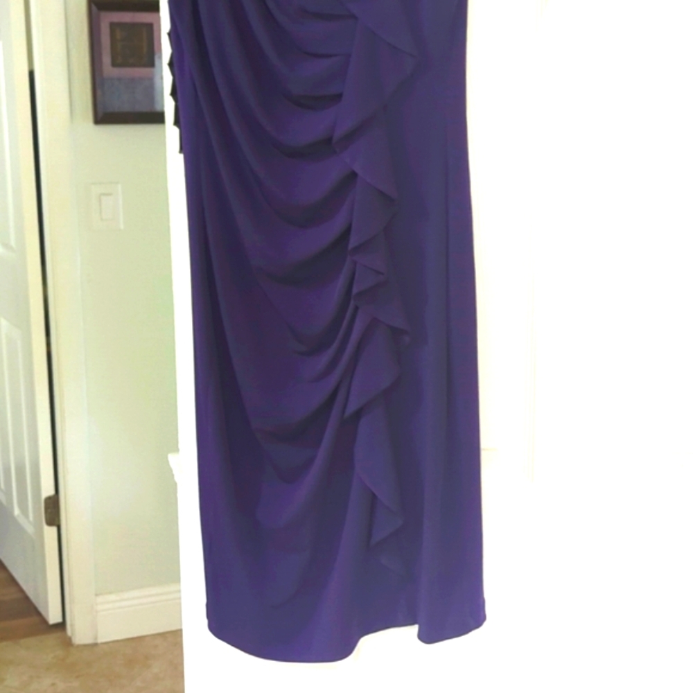 Enfocus Studio Purple Ruffle Midi Dress Size 16 - Picture 3 of 12